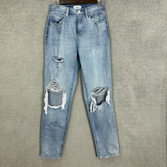 PISTOLA Presley High Rise Relaxed Roller Jeans sz 25 Blue Light Wash Distressed - Picture 1 of 7